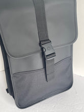 Load image into Gallery viewer, RAINS Buckle Mini Backpack Waterproof Black Laptop Sleeve Vegan Adjustable Unisex