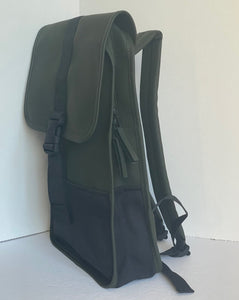 RAINS Buckle Mini Backpack Waterproof Green Laptop Sleeve Vegan Adjustable Unisex