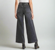 Load image into Gallery viewer, Rag Bone Sofie Crop Wide Leg Jeans Womens 27 Black High Rise Stretch