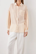 Load image into Gallery viewer, Rails Clio Clementine Stripe Shirt Womens Medium Linen Blend Oversized Button Up