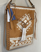 Load image into Gallery viewer, Rebecca Minkoff Crossbody Messenger Bag Brown Suede Leather Aztec Embroidered
