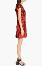Load image into Gallery viewer, Rebecca Minkoff Mini Dress Womens Large Red Flutter Sleeve Pleated Ruffles