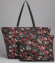 Load image into Gallery viewer, Rebecca Minkoff Large Nylon Tote Baby Diaper Bag; with Changing Pad in Black Floral Print