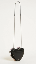 Load image into Gallery viewer, Rebecca Minkoff Women's Heart Striped Fur Trim Leather Chain Strap Crossbody