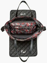 Load image into Gallery viewer, Rebecca Minkoff Large Nylon Tote Baby Diaper Bag; with Changing Pad in Black Floral Print