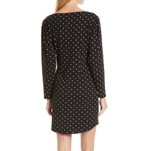 Load image into Gallery viewer, Rebecca Taylor Dress Womens Small Black Shift Long Sleeve Cotton Polka Dot Mini