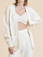 Load image into Gallery viewer, Ronny Kobo Sweater Womens Off White Cardigan Wool Cashmere Oversized Cable Knit