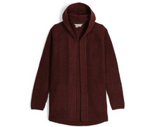 Load image into Gallery viewer, Royal Robbins Baylands Cardigan Women’s Medium Wool Blend Hooded Sweater Red Brown