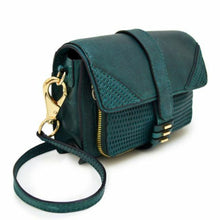 Load image into Gallery viewer, She Lo Crossbody Womens Small Green Leather Moto Camera Bag Shoulder