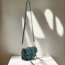Load image into Gallery viewer, She Lo Crossbody Womens Small Green Leather Moto Camera Bag Shoulder