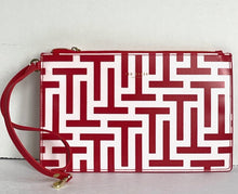 Load image into Gallery viewer, Ted Baker Large Tote T Logo Red Coated Shopper w Detachable Pouch Glossy
