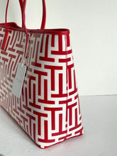 Load image into Gallery viewer, Ted Baker Large Tote T Logo Red Coated Shopper w Detachable Pouch Glossy