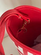 Load image into Gallery viewer, Ted Baker T Logo Large Tote White Red Shopper Detachable Pouch Glossy Vegan
