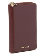 Load image into Gallery viewer, Ted Baker Passport Case Wallet Womens Red Leather Mini Charm Zip Slim Wallet Olar