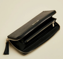 Load image into Gallery viewer, Ted Baker Women’s Robyna Continental Tassel Zip Black Leather Large Wallet