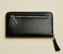 Load image into Gallery viewer, Ted Baker Women’s Robyna Continental Tassel Zip Black Leather Large Wallet