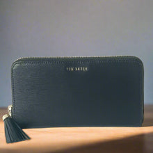 Load image into Gallery viewer, Ted Baker Robyna Large Wallet Womens Black Leather Tassel Zip Accordian