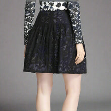 Load image into Gallery viewer, Tory Burch Etta Lace Damask Embroidered A-Line Women's Black Mini Skirt -14