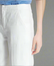 Load image into Gallery viewer, Tory Burch Pants Womens 27 White Wide Leg Crop Jacquard Cotton Culotte