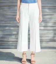 Load image into Gallery viewer, Tory Burch Pants Womens 27 White Wide Leg Crop Jacquard Cotton Culotte