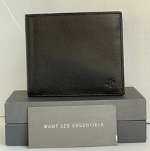 Load image into Gallery viewer, WANT Les Essentiels Benin Wallet Men’s Black Double Billfold Leather Bifold Boxed