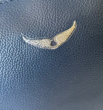 Load image into Gallery viewer, Zadig Voltaire XS Sunny Wings Small Leather Crossbody Bag Blue Top Zip Bowling