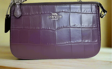 Load image into Gallery viewer, Coach Nolita 19 Amethyst Purple Croc Embossed Leather Bag Purse Wristlet CN382