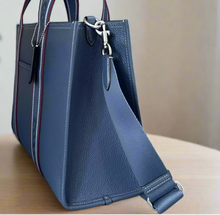 Load image into Gallery viewer, Coach Smith Tote Medium Blue Leather Crossbody Bag Cu997 ORIGPKG