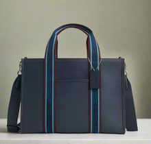 Load image into Gallery viewer, Coach Smith Tote Medium Blue Leather Crossbody Bag Cu997 ORIGPKG