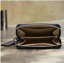 Load image into Gallery viewer, Coach Zip Around Wallet Coachtopia Brown Wavy Stripe Upcrafted Leather CQ865