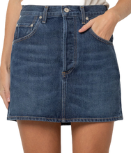 Load image into Gallery viewer, Citizens of Humanity Eden Denim Mini Skirt A-Line Blue Notions Organic Cotton