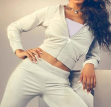 Load image into Gallery viewer, Juicy Couture Hoodie 90s Track Jacket Womens Extra Small Silver Velour Bling