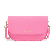 Load image into Gallery viewer, Kate Spade Jettie Clutch Crossbody Pink Leather Scalloped Convertible Bag