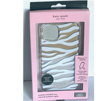 Load image into Gallery viewer, kate spade phone case packaging with zebra pattern