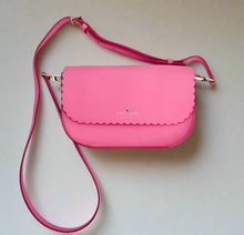 Load image into Gallery viewer, Kate Spade Jettie Clutch Crossbody Pink Leather Scalloped Convertible Bag