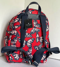 Load image into Gallery viewer, Kate Spade Backpack Womens Medium Red Chelsea Recycled Nylon Butterfly