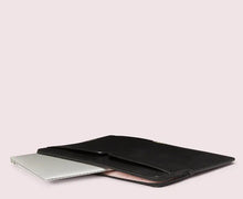 Load image into Gallery viewer, Kate Spade Laptop Sleeve Spencer Case Black Leather Padded Computer Pouch