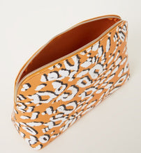 Load image into Gallery viewer, Ted Baker Travel Wash Bag Large Yellow Leopard Print Makeup Cosmetic Luciiaa