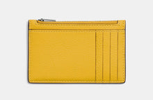 Load image into Gallery viewer, Coach Zip Card Case Wallet Mens Yellow Leather Slim Trompe L'oeil CH130