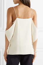 Load image into Gallery viewer, Theory Women&#39;s Petteri Rosina Lightweight Crepe Cold Shoulder Off White Top - M. - Luxe Fashion Finds