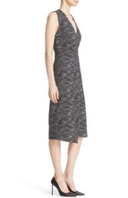 Load image into Gallery viewer, Alice + Olivia Carissa V-Neck Faux Wrap Sleeveless Sheath Gray Dress - 10 - Luxe Fashion Finds