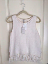 Load image into Gallery viewer, Joie Women's Nariko Sleeveless Cotton Knit  Fringe Hem  Off White Tank Top - XS - Luxe Fashion Finds