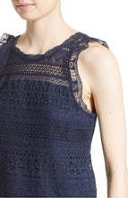 Load image into Gallery viewer, Joie Women's Lupe Lace Ruffle Sleeveless Blue Cotton Dark Blue Tank Top – Large - Luxe Fashion Finds