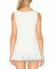 Load image into Gallery viewer, Joie Women's Nariko Sleeveless Cotton Knit  Fringe Hem  Off White Tank Top - XS - Luxe Fashion Finds