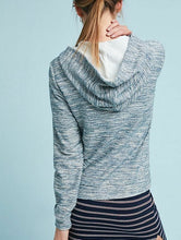 Load image into Gallery viewer, Anthropologie Women's Moto Crop Hoodie Blue Cotton Tweed Cardigan Jacket  XS - Luxe Fashion Finds