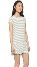 Load image into Gallery viewer, Soft Joie Alcyone Striped Jersey Drop Waist Cap Sleeve Mini Gray Dress - Large. - Luxe Fashion Finds