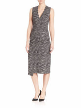 Load image into Gallery viewer, Alice + Olivia Carissa V-Neck Faux Wrap Sleeveless Sheath Gray Dress - 10 - Luxe Fashion Finds