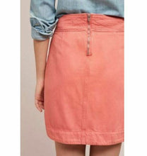 Load image into Gallery viewer, Anthropologie Women's Cotton Linen Flap Pocket Utility Pink Denim Mini Skirt - Luxe Fashion Finds