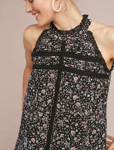 Load image into Gallery viewer, Anthropologie Women&#39;s Lace Ruffle High Neck Sleeveless Pink Floral Blouse - M - Luxe Fashion Finds