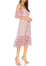 Load image into Gallery viewer, Rebecca Minkoff Buffy Cold Shoulder Floral Print Georgette Pink A-Line Dress XS - Luxe Fashion Finds